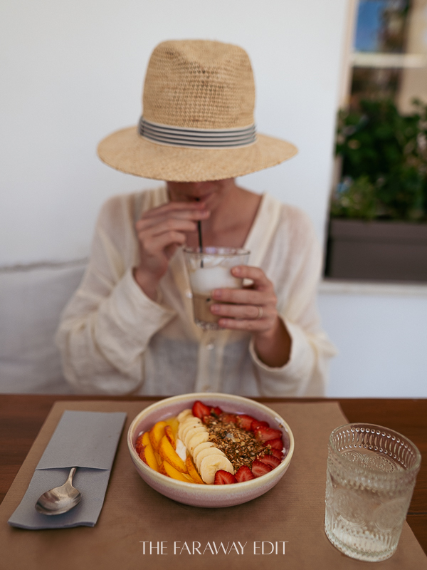 freddo cappuccino and yogurt bowl Greek Island